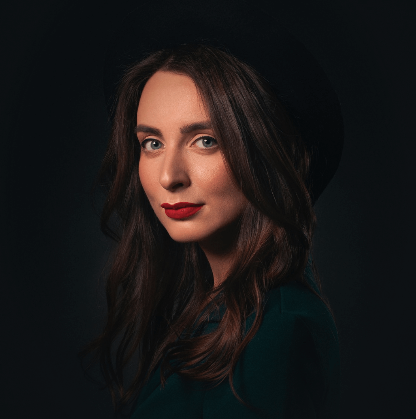 A Girl width black background